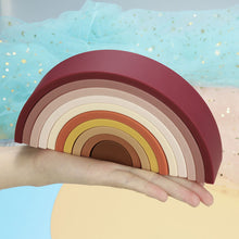 Load image into Gallery viewer, Kids Silicone Rainbow Stacker Nesting Puzzle
