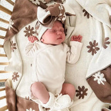 Load image into Gallery viewer, baby girl matching floral bow and blanket for baby girls,Winter matching floral blanket