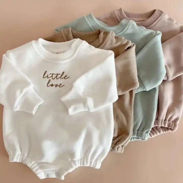 Little Love Embroidered Baby Sweater Romper