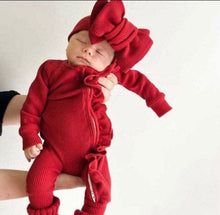 Load image into Gallery viewer, Frill Zip Baby Girl Romper