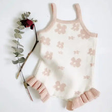 Load image into Gallery viewer, Baby Girl Knit Daisy Bodysuit Suspender