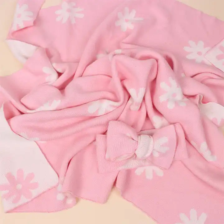 Pink floral baby blanket hotsell