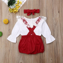 Load image into Gallery viewer, Suspender Short 2-Piece Set/Red