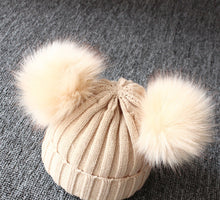 Load image into Gallery viewer, Double Pompom Winter Beanie Hat