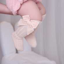 Load image into Gallery viewer, Girls Velvet Bowknot Knee Socks
