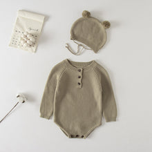Load image into Gallery viewer, Knitted Baby Romper With its Matching Hat