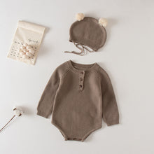 Load image into Gallery viewer, Knitted Baby Romper With its Matching Hat
