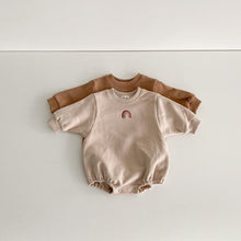 Load image into Gallery viewer, Baby Rainbow Cotton Sweater Romper
