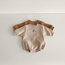 Load image into Gallery viewer, Baby Rainbow Cotton Sweater Romper