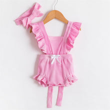 Load image into Gallery viewer, Flashy Baby Girls Rompers With matching Headband