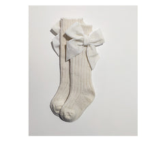 Load image into Gallery viewer, Girls Velvet Bowknot Knee Socks