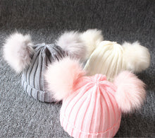 Load image into Gallery viewer, Double Pompom Winter Beanie Hat
