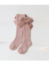Load image into Gallery viewer, Girls Velvet Bowknot Knee Socks