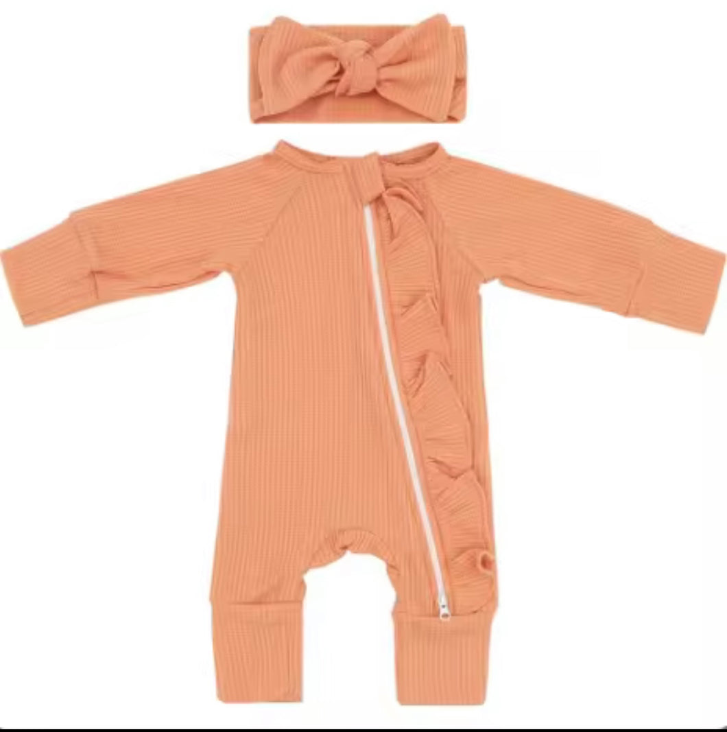 Frill Zip Baby Girl Romper