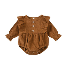 Load image into Gallery viewer, Baby Girls Long Sleeve Corduroy  Romper
