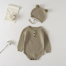 Load image into Gallery viewer, Knitted Baby Romper With its Matching Hat
