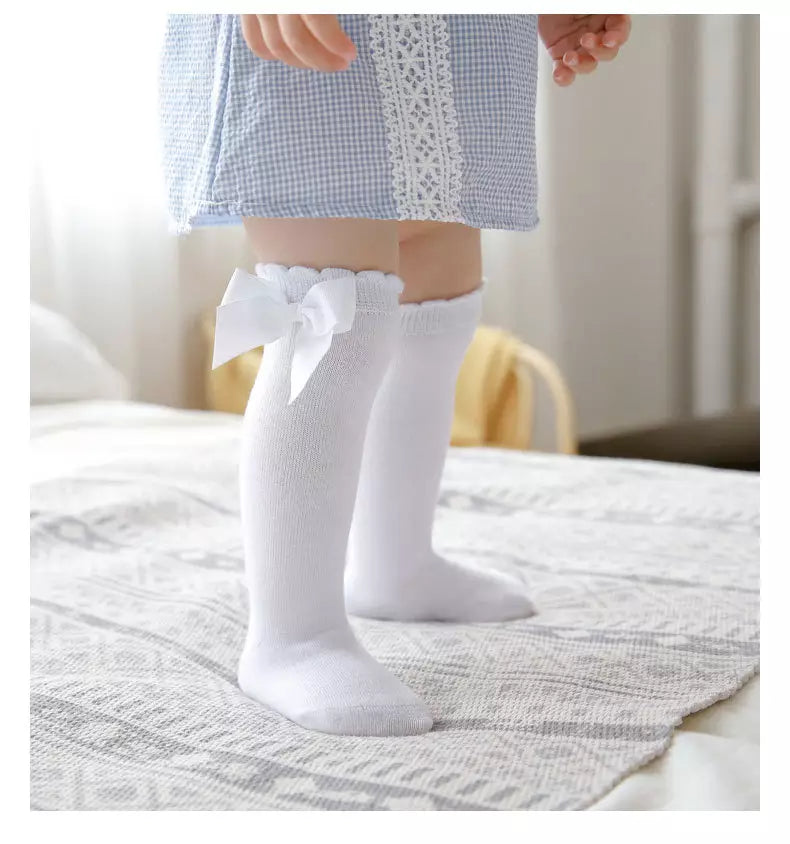 Cotton Baby Girl Bow Socks